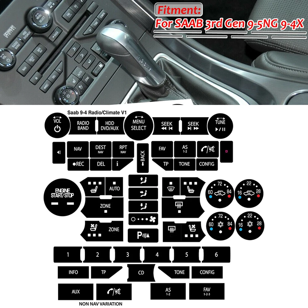 

New Button Repair Sticker Button Sticker Surface Repair 1 Pc Car Climate Control For SAAB 3rd Generation Front