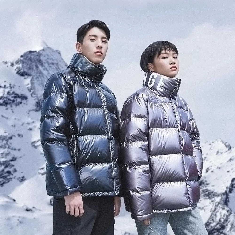 Uleemark Men's Thickened Down Jacket Warm Winter Puffer Jacket Snow Coat