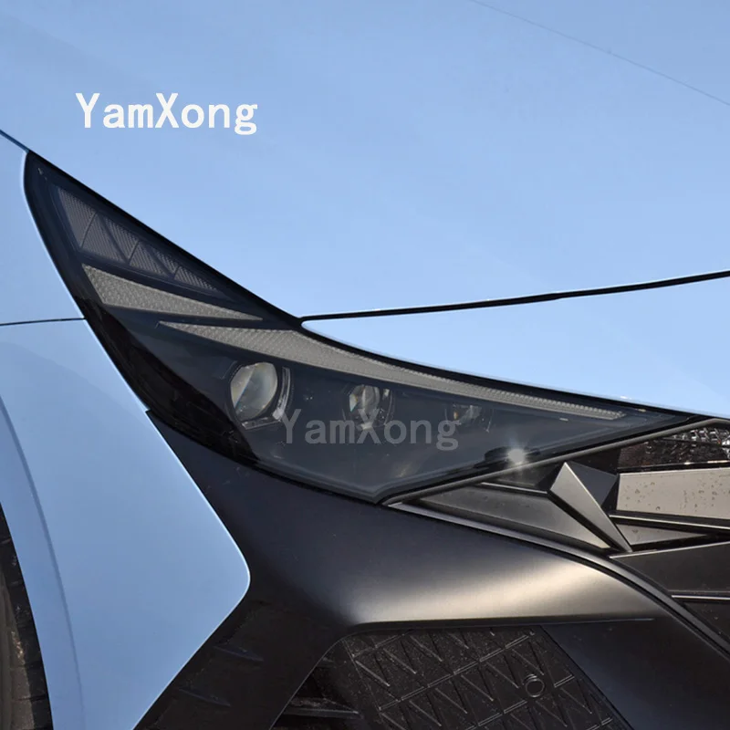 

For HYUNDAI ELANTRA 2017-2020-Present-GTS CRT Accessories Car Headlight Protective Film Transparent Smoked Black TPU Sticker