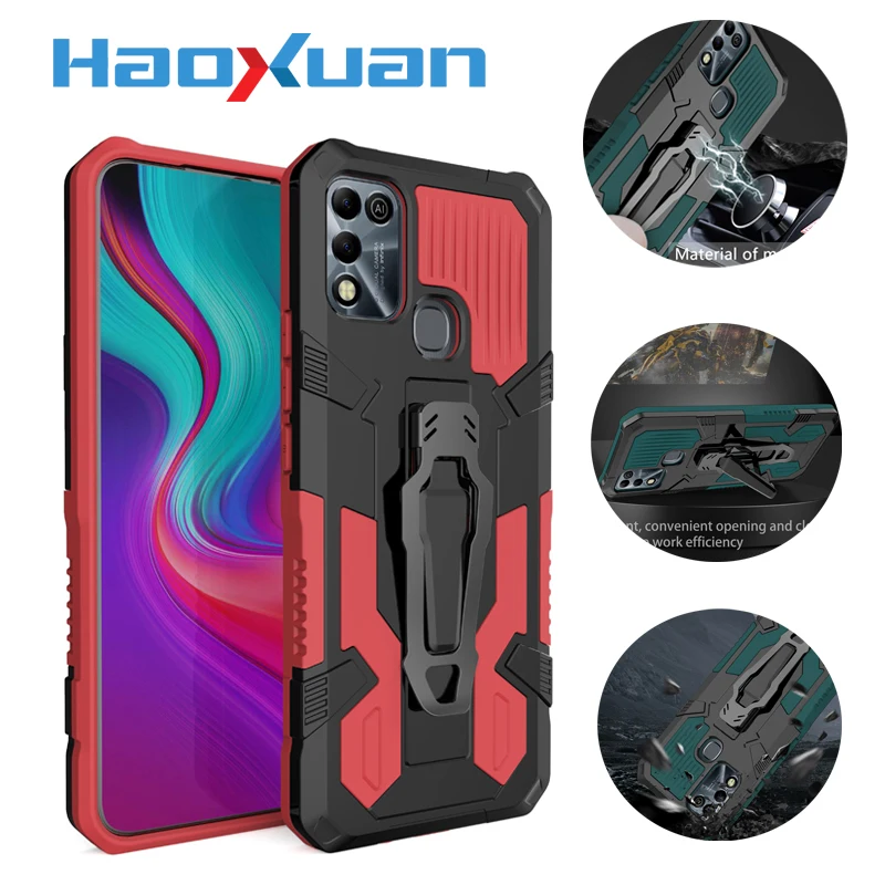 

Shockproof Protective Cover For Huawei Y5 Y6Pro Y6S Y7 Y9Prime Back Clip Kickstand Phone Case For Huawei Y5P Y6P Y7P Y9A Y7A Y8P