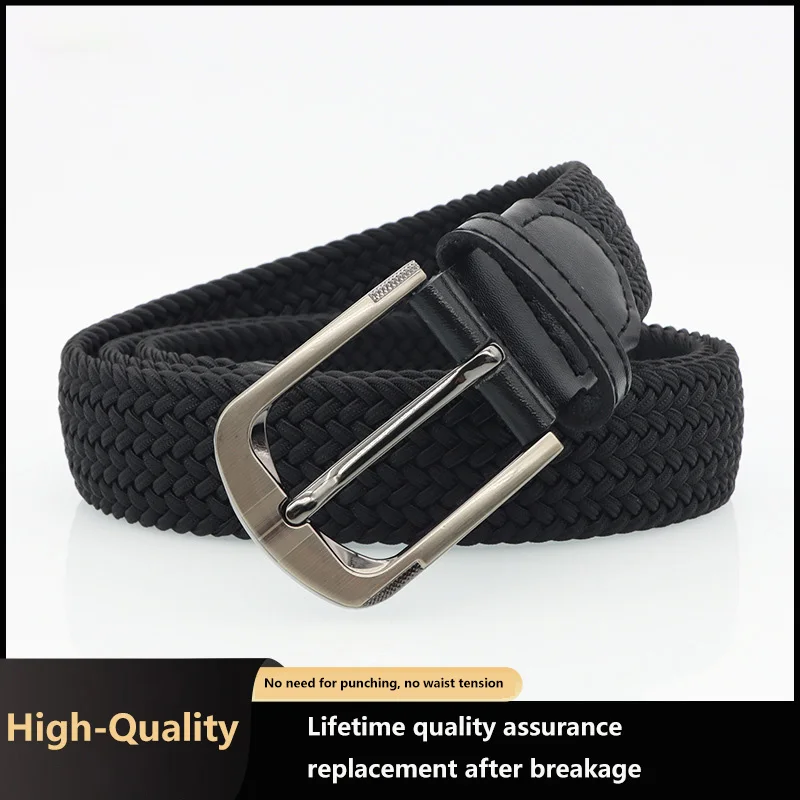 New Minimalist Men'S Alloy Woven Needle Buckle With No Punching Tooling Designer Fashion Waistband Casual Travel Belt A3137