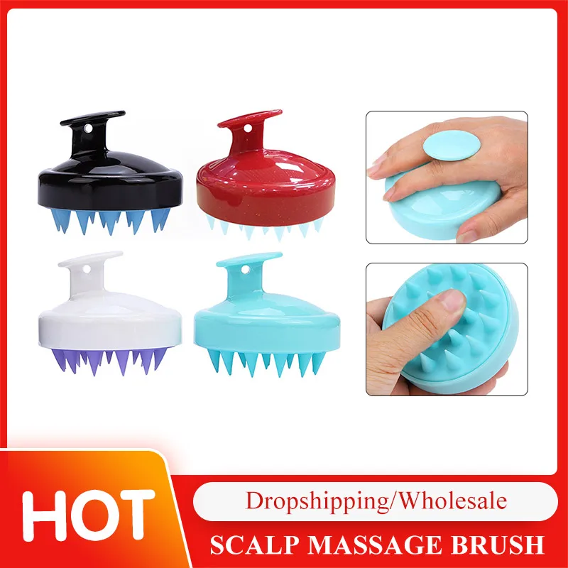 

Massager Comb Shampoo Brush Soft Silicone Head Cleaning Scalp Promote Blood Circulation Bathing Comb Scalp Care Hairbrush