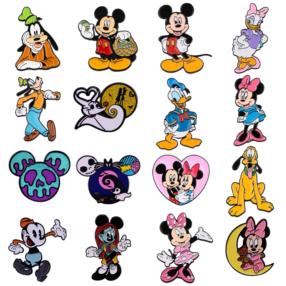 Эмалированная заколка с Микки Маусом, заколки на лацкан, значки на ...