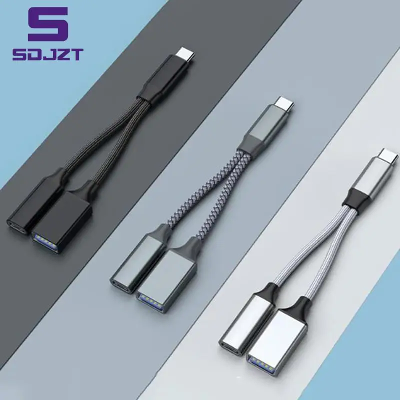 

USB C OTG кабель адаптер для телефона 2 в 1 тип C штекер для USB C гнездо зарядный порт