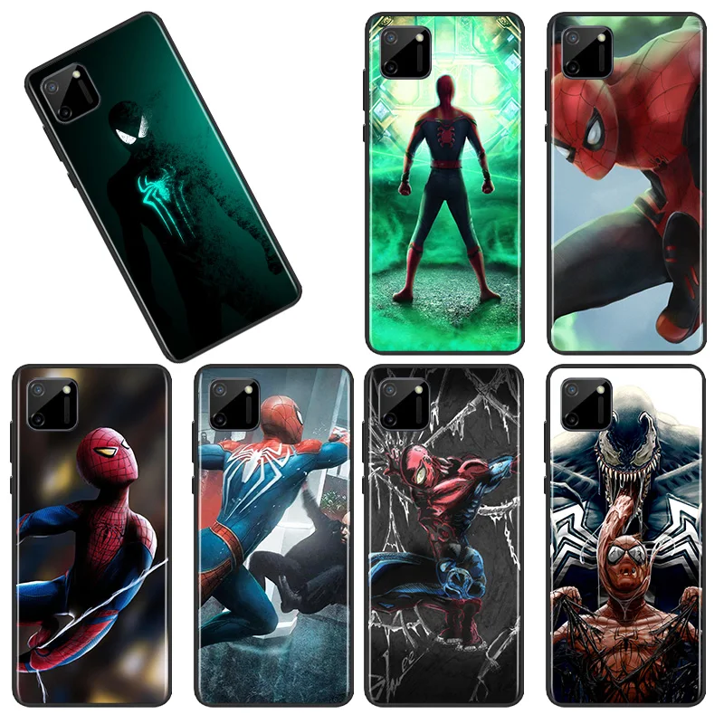 

Marvel Spiderman Character For OPPO Find X2 X3 X5 Lite Neo Pro OPPO Reno2 Reno4 Reno5 Reno6 Reno7 Z Lite Pro SE Black Phone Case