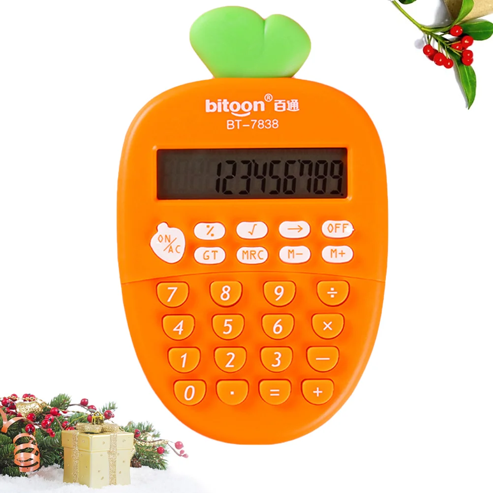 

Calculator Cute Pocket Office Portable Kids Size Electronic School Carrot Studenthandheld Kawaii Cartoon Minibasic Desk Function