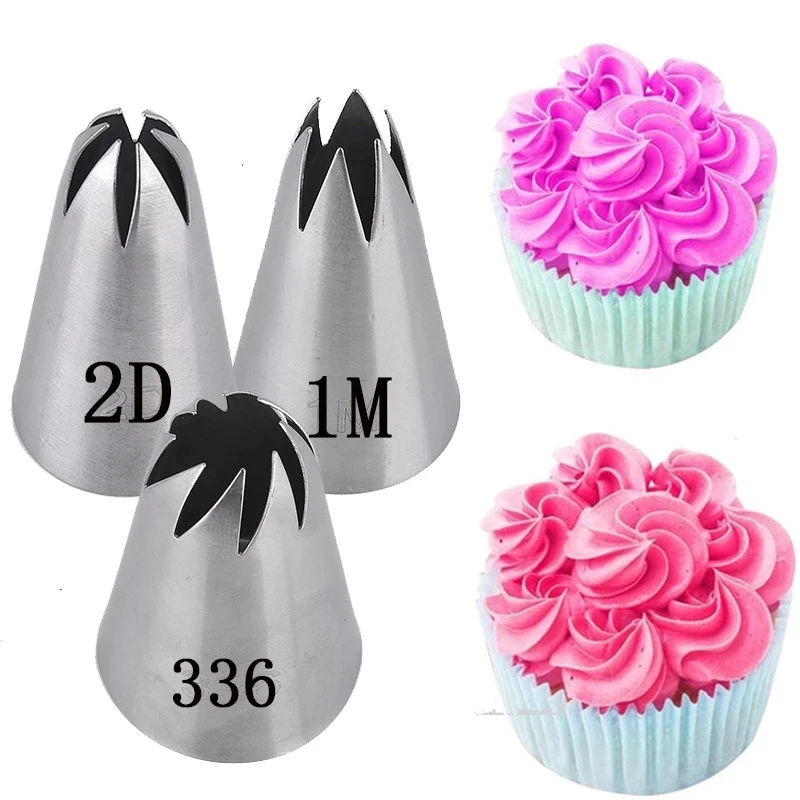 

1-3pcs/set Rose Pastry Nozzles Cake Decorating Tools Flower Icing Piping Nozzle Cream Cupcake Tips Baking Accessories #1M 2D 336