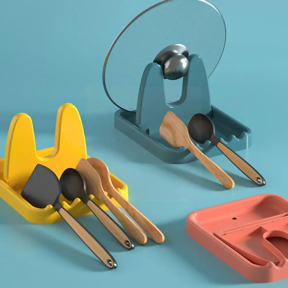

Foldable Pot Lid Rack Plastic Spoon Holder Stand Kitchen Organizer for Fork Spatula Rack Pan Cover Shelf Tableware Storage S1V1