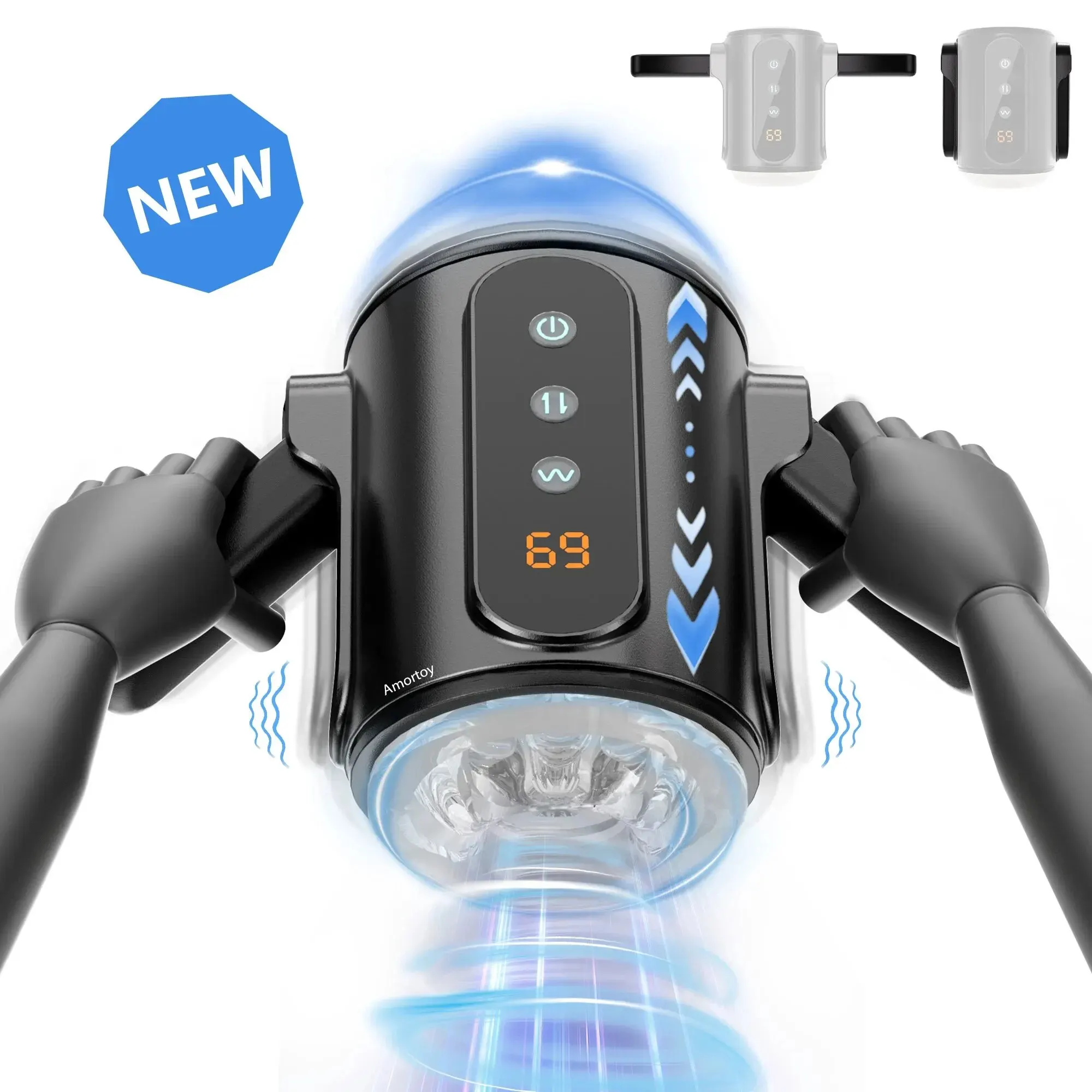 Мастурбатор для мужчин раздвижные ручки автоматический флуоресцентный вибратор