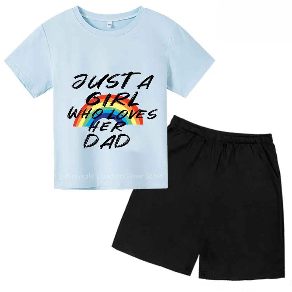 Футболка и шорты с принтом алфавита для мальчиков девочек