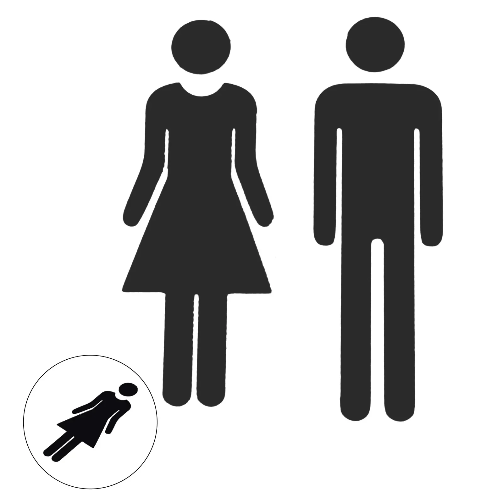 3D акриловая вывеска для туалета самоклеящаяся мужчин и женщин знак наклейка