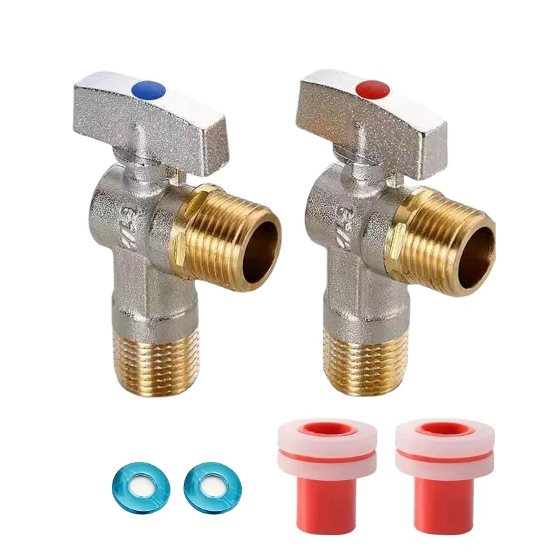 

2 Pcs G1/2 Water Shut Off for VALVE with Handle Universal Water Flow Control for VALVE Hot/Cold Water Turn Angle Stop for VALVE