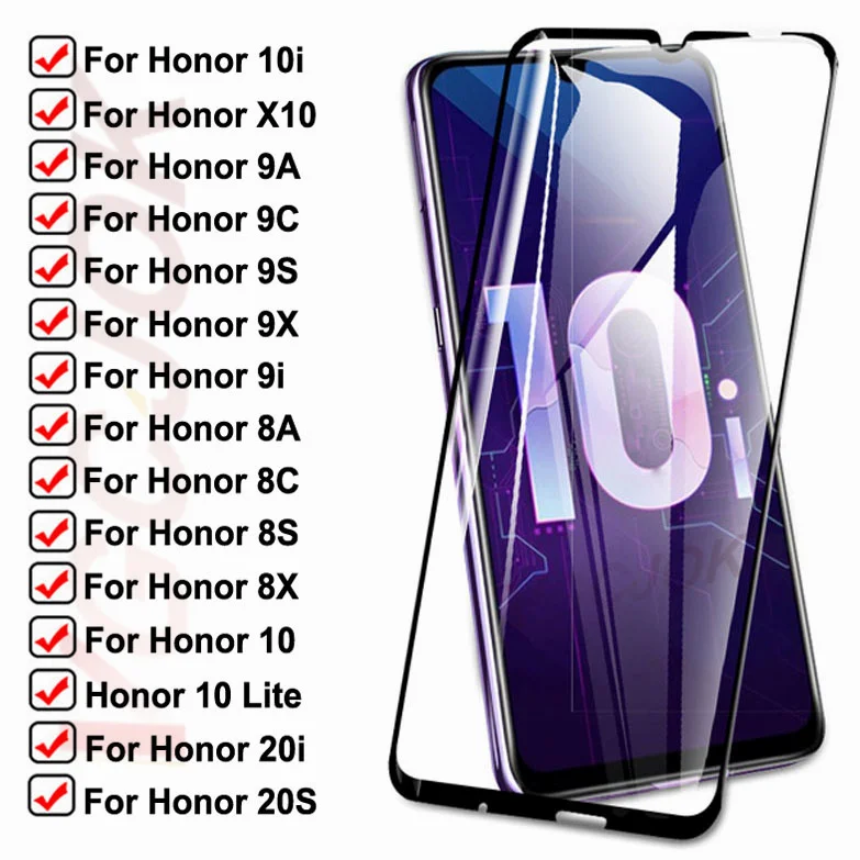 

Закаленное стекло 15D для Huawei honor 10i 9i 20i 20S X10, Защитное стекло для Honor 10 Lite, 8A, 8X, 8S, 8C, 9A, 9X, 9C, 9S, Защитная пленка для экрана