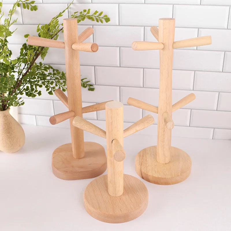 

Creative Wooden Cup Holder Rubber Wooden Cup Holder Six Claw Storage Rack Tea Cup Inverted Drain Cup HolderInverted Cup Holder