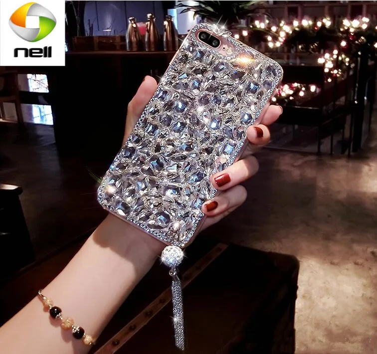 DIY Роскошный 3D чехол для телефона с блестящими стразами и кристаллами мягкий Huawei