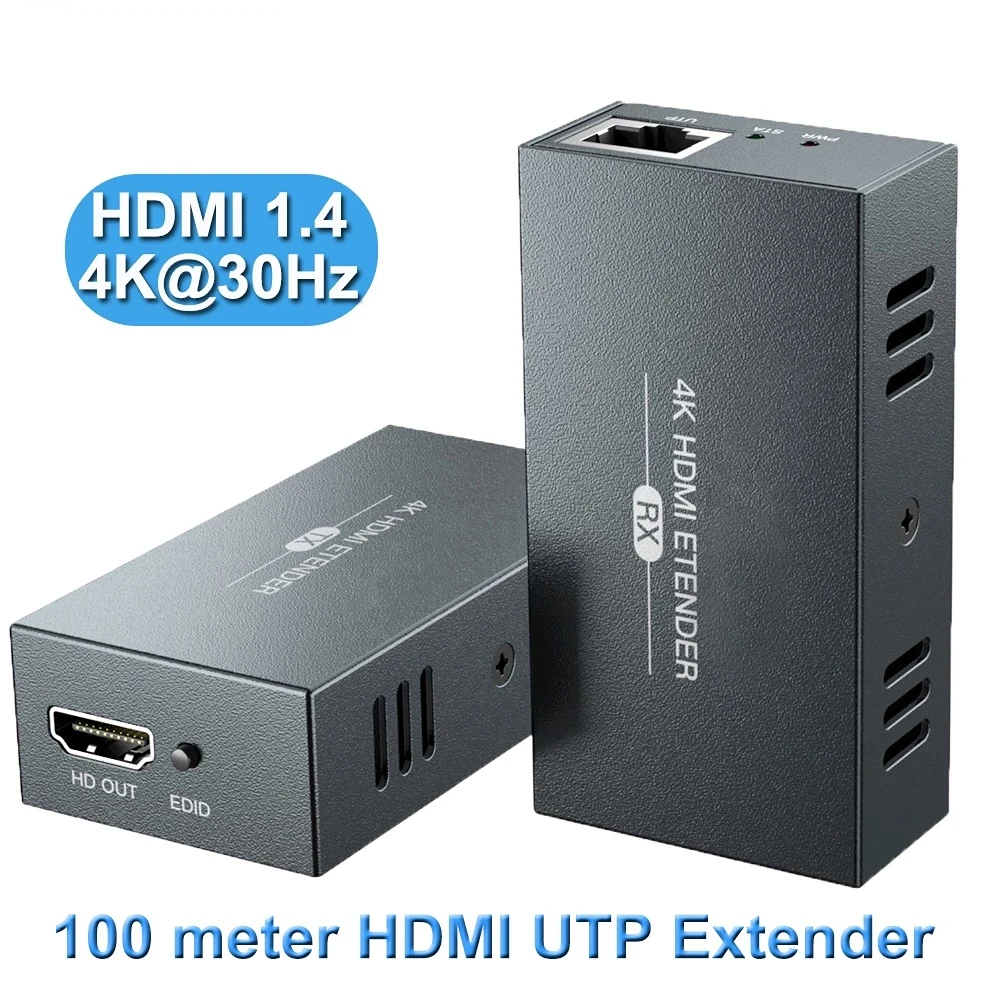 

2021 HDMI Extender with Loop Out 4K 1080P HDMI Extender 100m No Loss RJ45 to HDMI Extender Transmitter Receiver over Cat5e/Cat6
