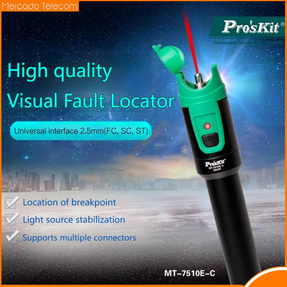 Фото ProsKit Оригинальный визуальный локатор неисправностей MT-7510E-C VFL 10 МВт 20 МВт 30 МВт Тестер оптоволоконного кабеля красного света №1