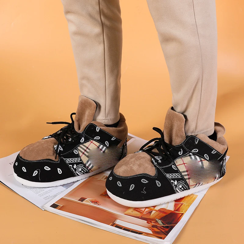 House Floor Cotton Shoes Sneakers Men Woman Winter Warm Slippers Women Cute Home Slippers Unisex One Size EU 35-44 Plush Sliders