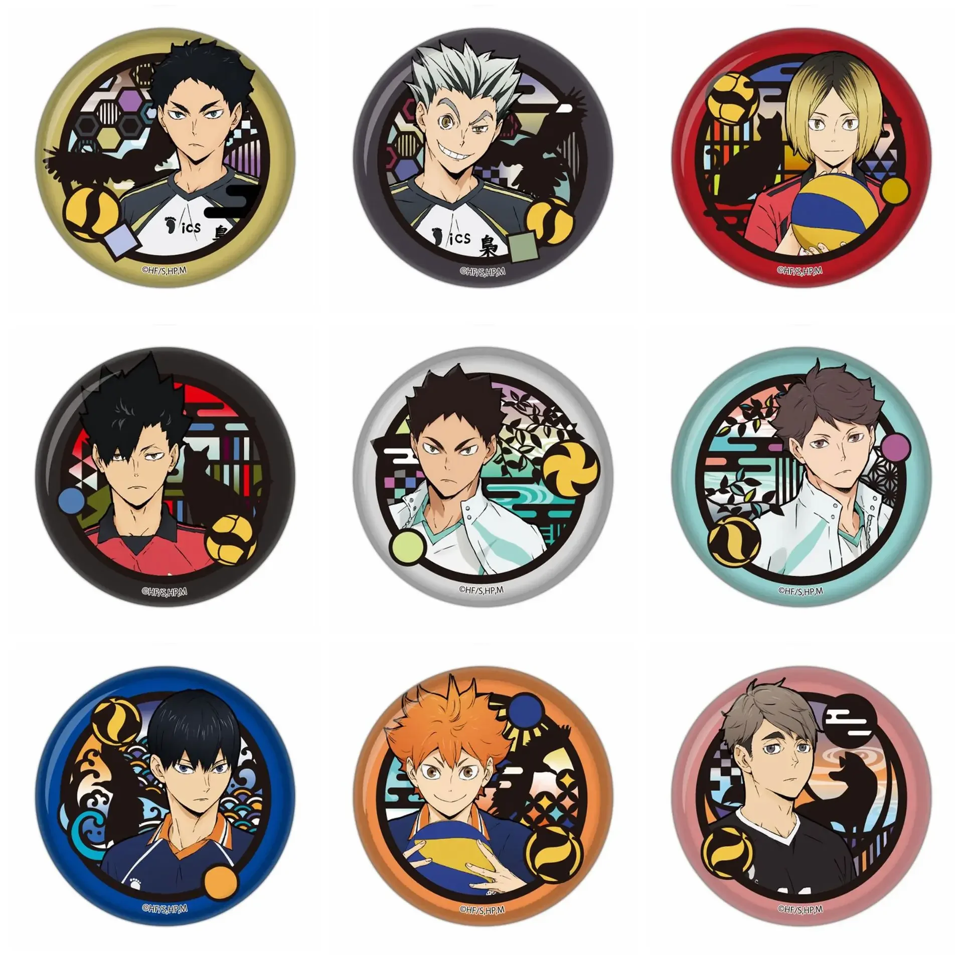 Новые 5 8 см аниме металлические круглые броши Shoyo Hinata Tobio Kageyama Daichi Sawamura фигурка