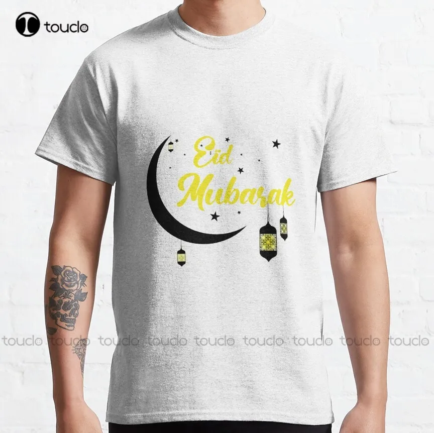 

Happy Mubarak Eid Al Fitr. Classic T-Shirt Mens Shirt Fashion Creative Leisure Funny Harajuku T Shirt Breathable Cotton Xs-5Xl
