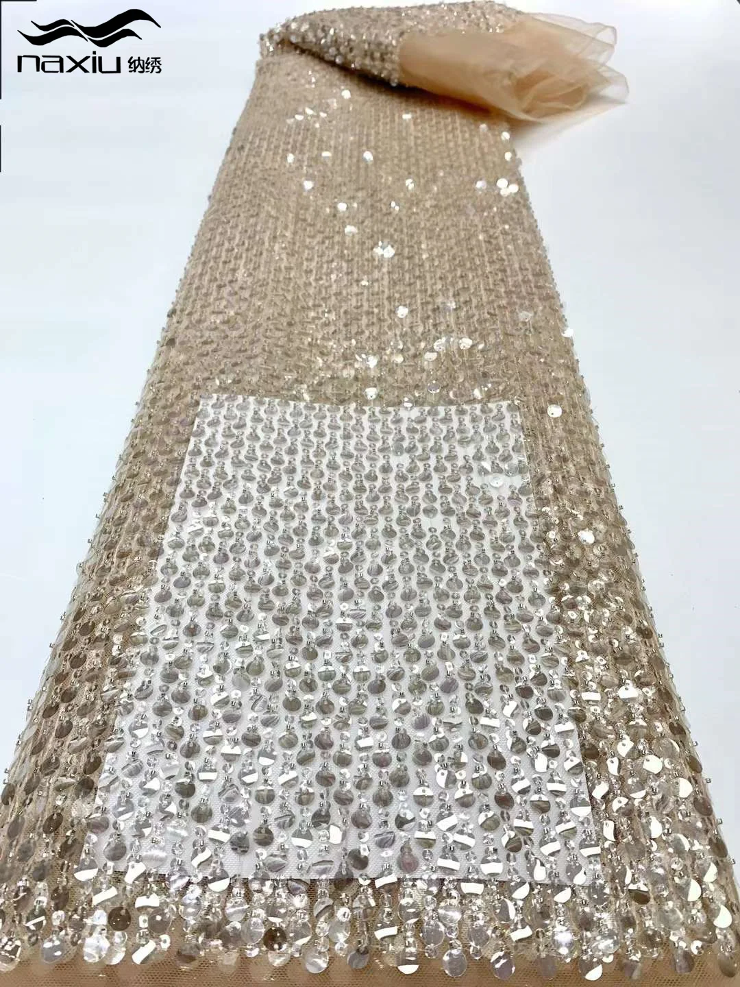 Плотная бисерная ткань Madison 5 ярдов новейшая красная африканская Роскошная