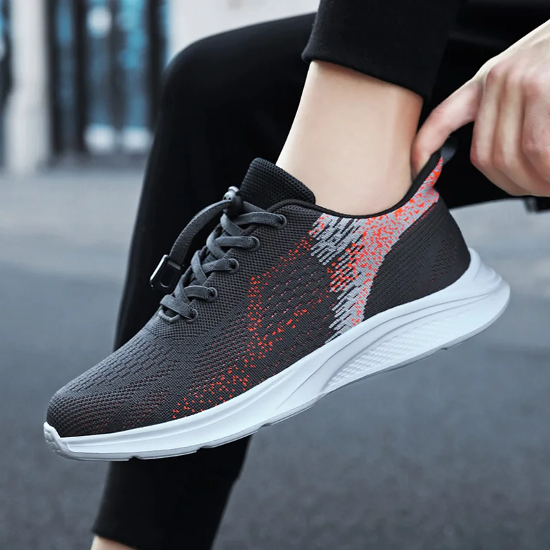 Новая мужская повседневная модная обувь большого размера с летающей сеткой