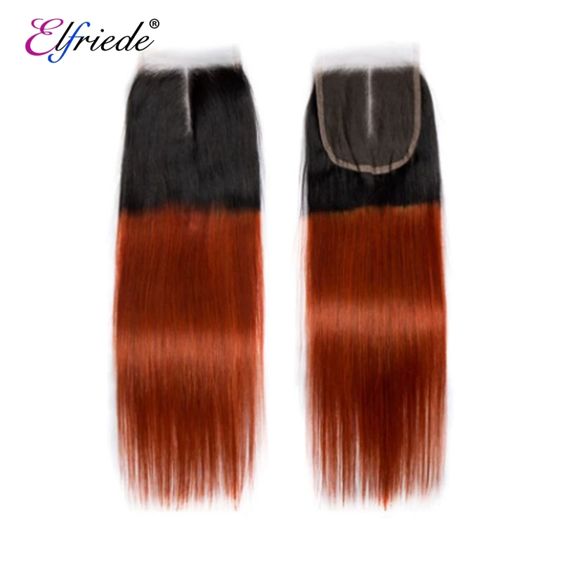 Elfriede T1B/350 прямые волосы с эффектом омбре искусственные застежкой бразильские