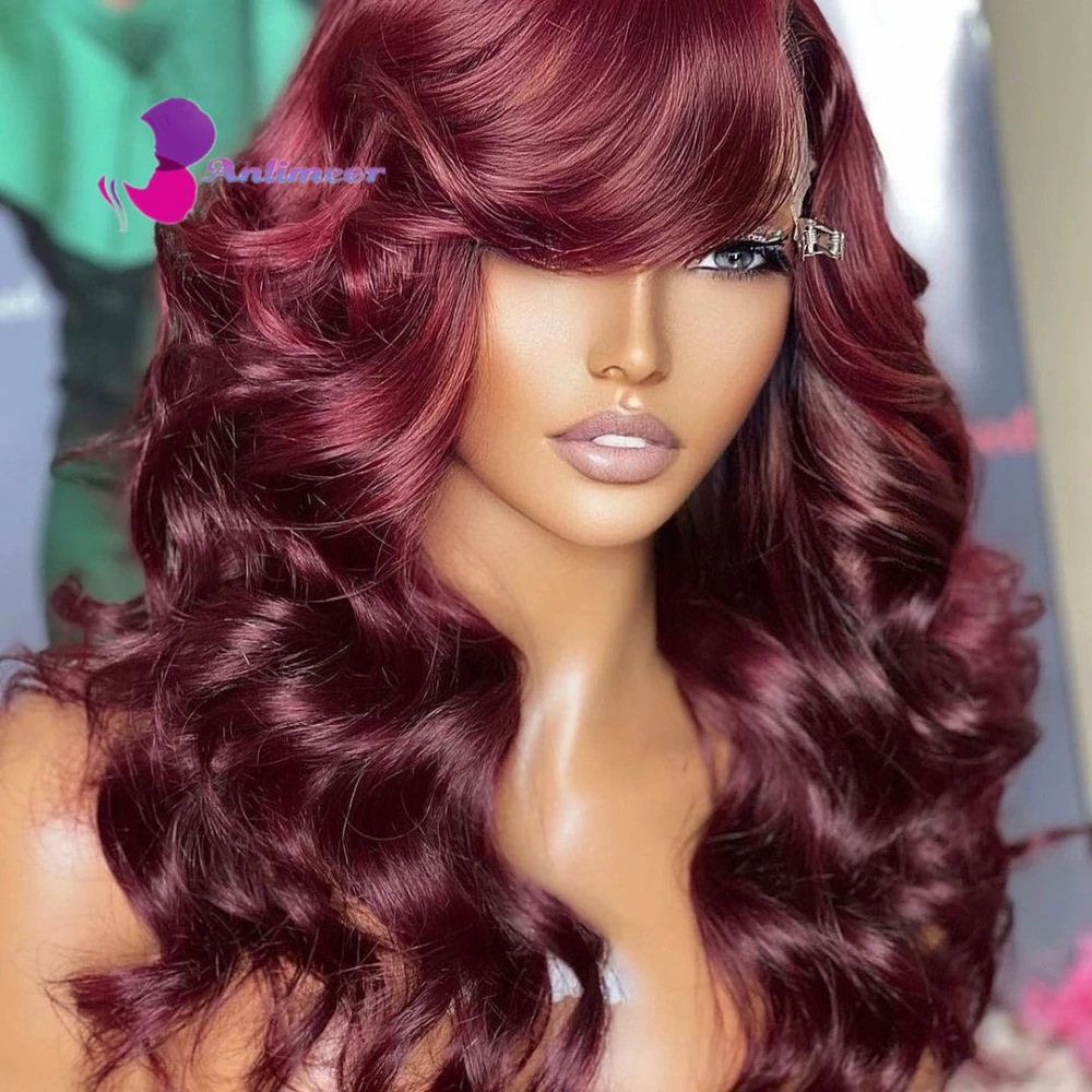 

99j Lace Front Wigs Human Hair Burgundy Wig Real Hair Wigs For Women Loose Deep Wave Wig Glueless Wigs Human Hair 13X4/13X6 Wig
