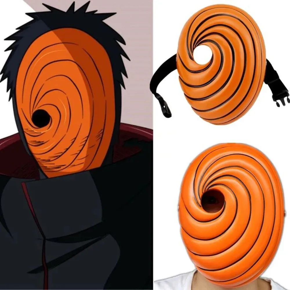 

Латексные Японские Аниме строительные элементы Obito Madara Ninja Tobi Uchiha реквизит для косплевечерние вечеринки Хэллоуин на все лицо