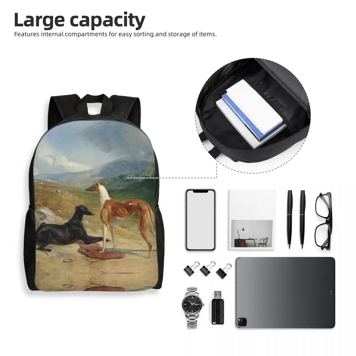 Винтажный дорожный рюкзак для собак уиппет борзая мужской и женский школьный