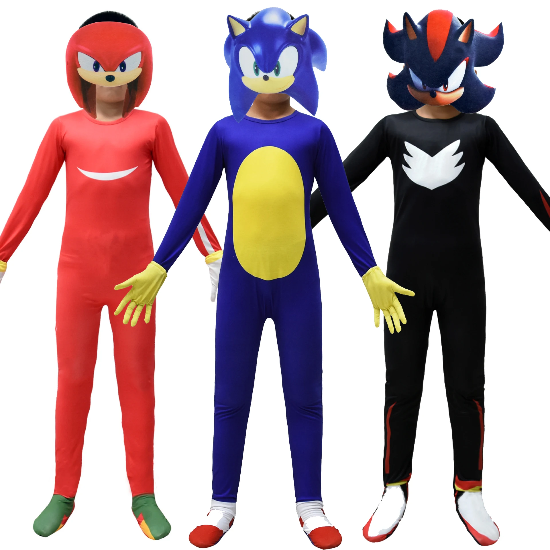 

Kids Game Hedgehog Cosplay Costumes Jumpsuits with Mask Gloves for Children's Birthday Suits Halloween Carnival Party Dress Up