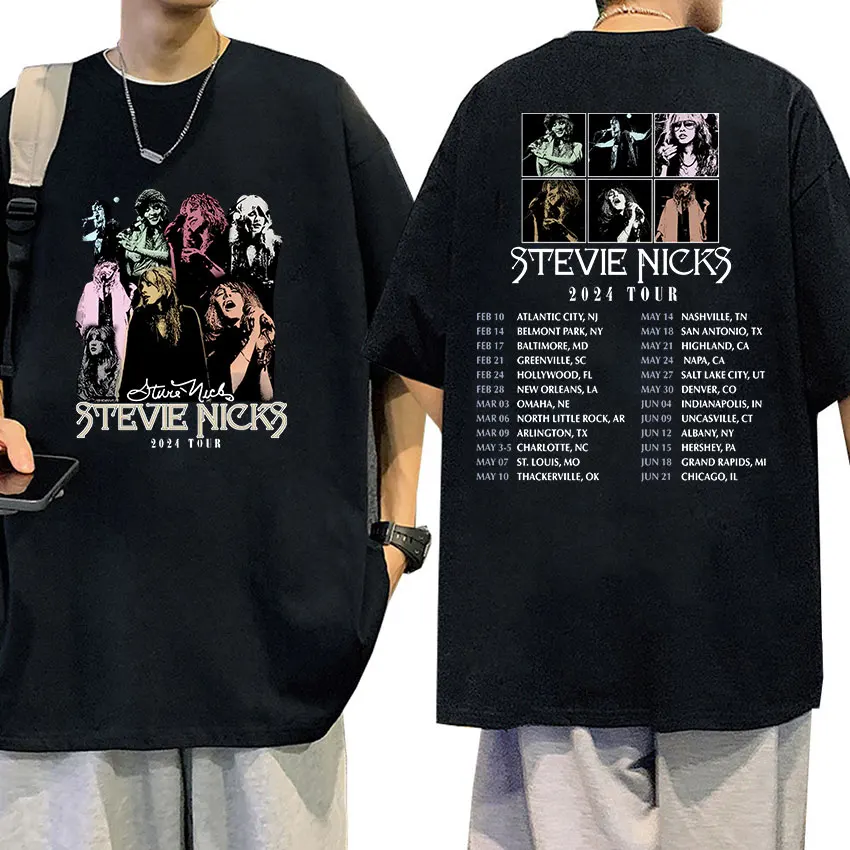Футболка Stevie Nicks Tour с принтом для мужчин и женщин Винтажная футболка в стиле рок