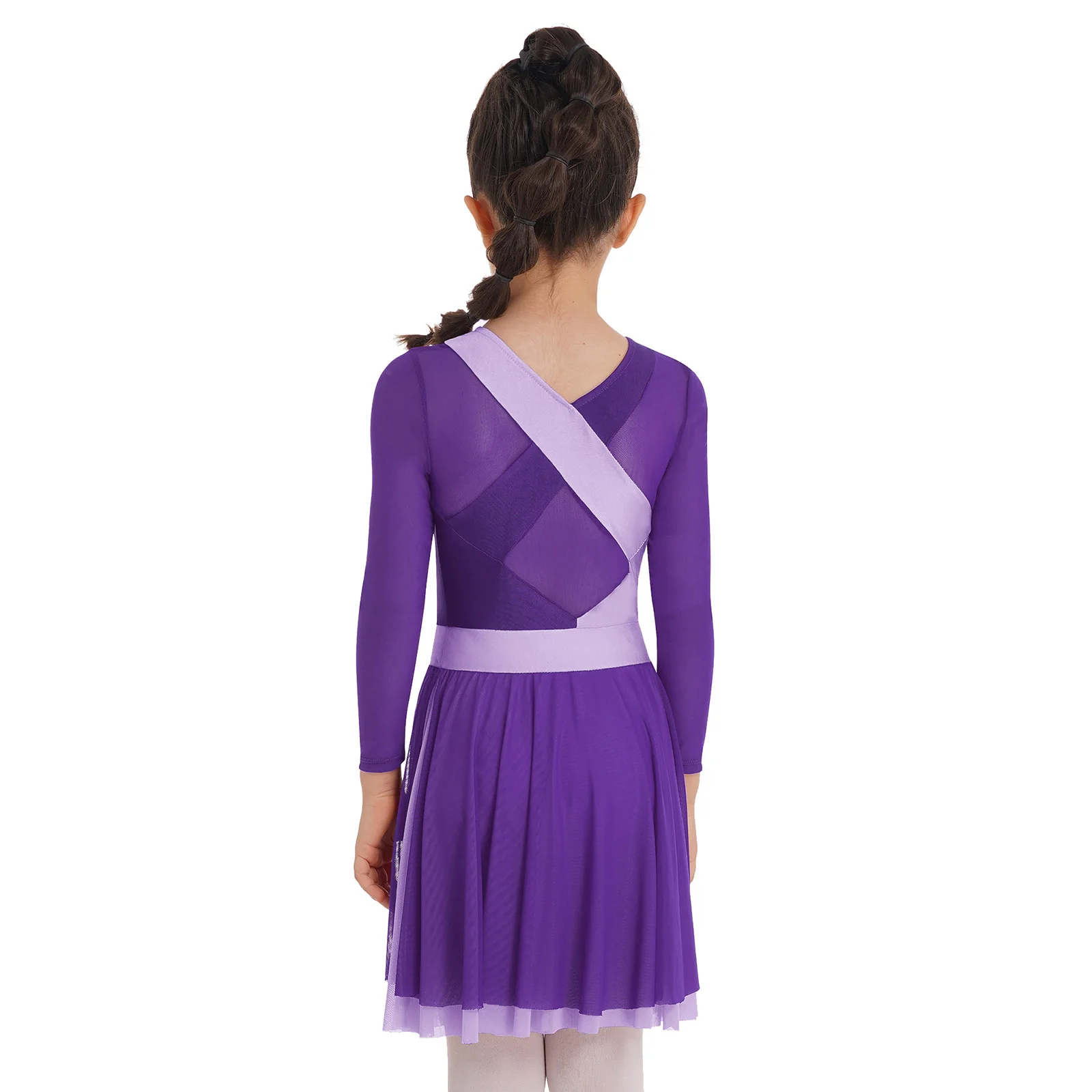 Детский Лирический танцевальный костюм с длинным рукавом для девочек