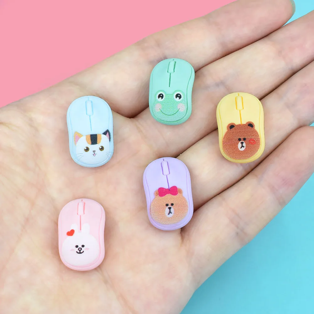 

10pcs Kawaii Resin Mouse Flatback Embellishments Cabochons Miniature Accessories Dollhouse Mini Figurine DIY Phone Shell Jewelry