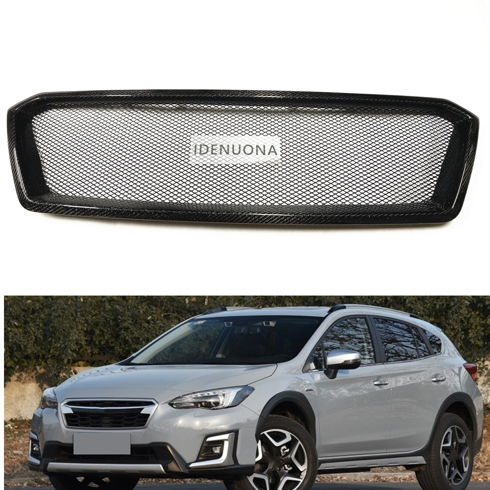 

Front Grille Racing Grills For Subaru XV 2018.7-2021 Carbon Fiber/Fiberglass Honeycomb Style Car Upper Bumper Hood Mesh Kit Grid