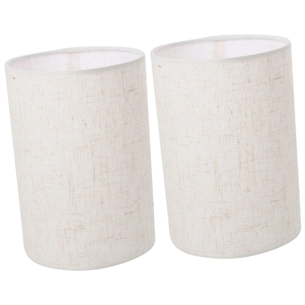 

2 Pcs Linen Lampshade Large Shades Table Lampshades Floor Light Cover Buckle Drum Replacement