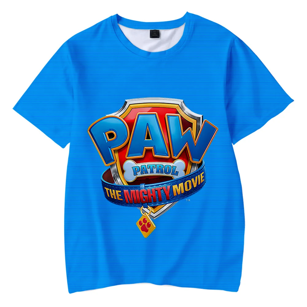 

Paw Patrol T-shirt Short-sleeved Cartoon Print Fashion and Comfortable Boy's Top Chase Skye Marshall Rubble Rocky Everest
