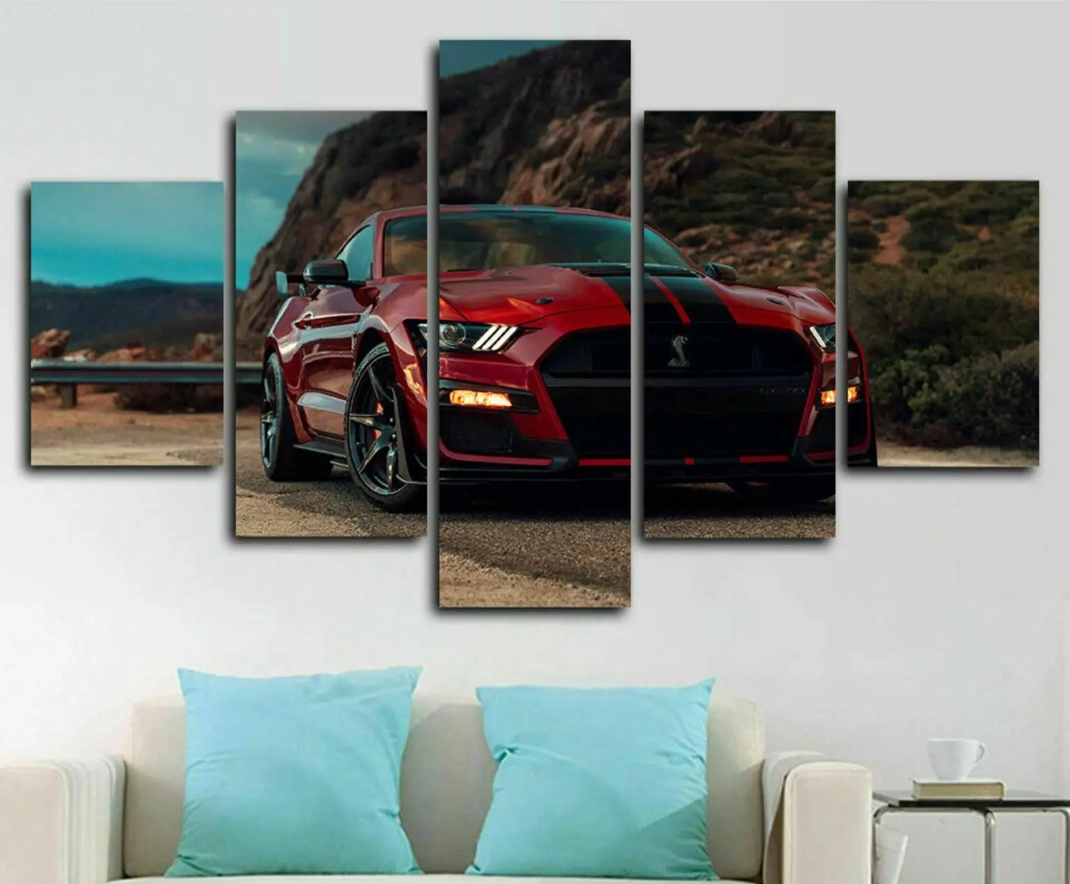 

2020 г., Ford Mustang Shelby, холст, картина, печать, настенное искусство, Декор для дома, без рамки, 5 штук, картины, картины, плакат, HD печать
