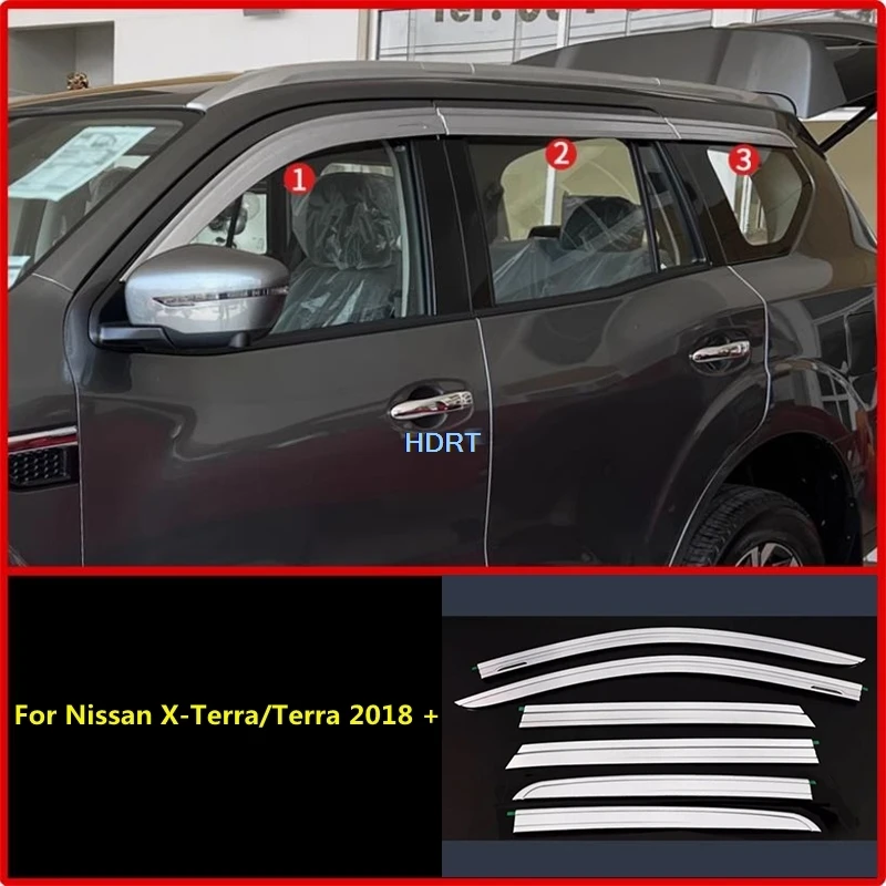 Фото Для Nissan X-Terra/Terra 2018 + автомобильный Стайлинг оконный козырек от солнца и дождя, защита от ветра, тент, укрытие, аксессуары №1