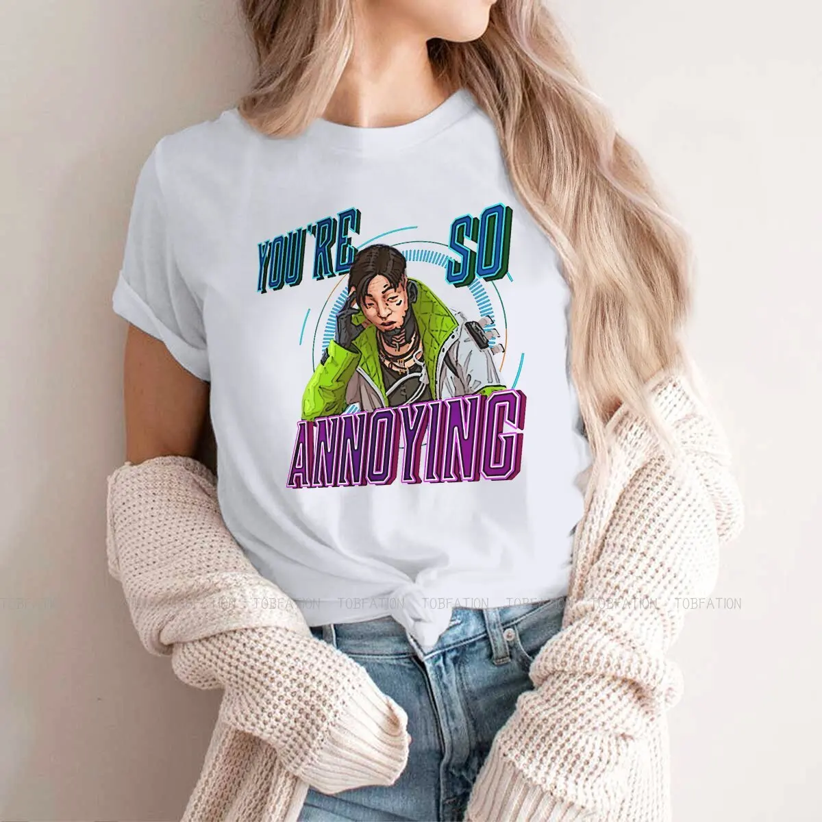 

Apex legends Star Warrior Game TShirt for Woman Girl Holospray Crypto You're So Annoying Basic Casual Tee T Shirt Novelty 4XL