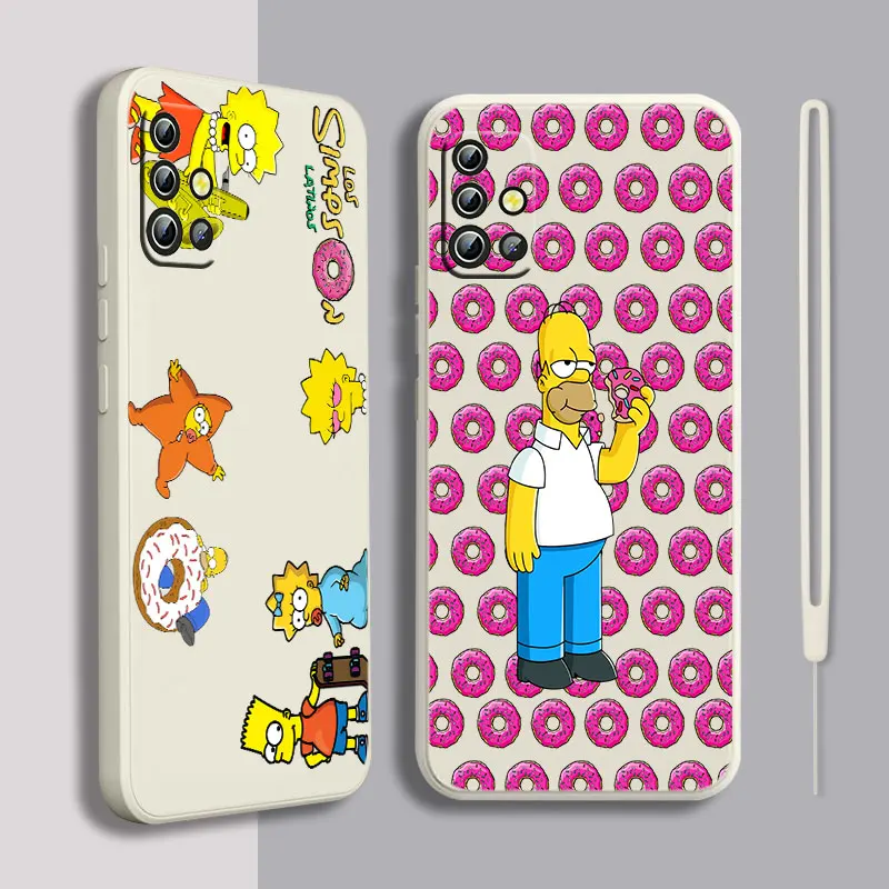 

The Simpsons Anime Phone Case For Samsung A22 A30S A30 A31 A32 A33 A42 A50 A51 A52 A53 A71 A72 A73 Liquid Rope Soft Back Capa