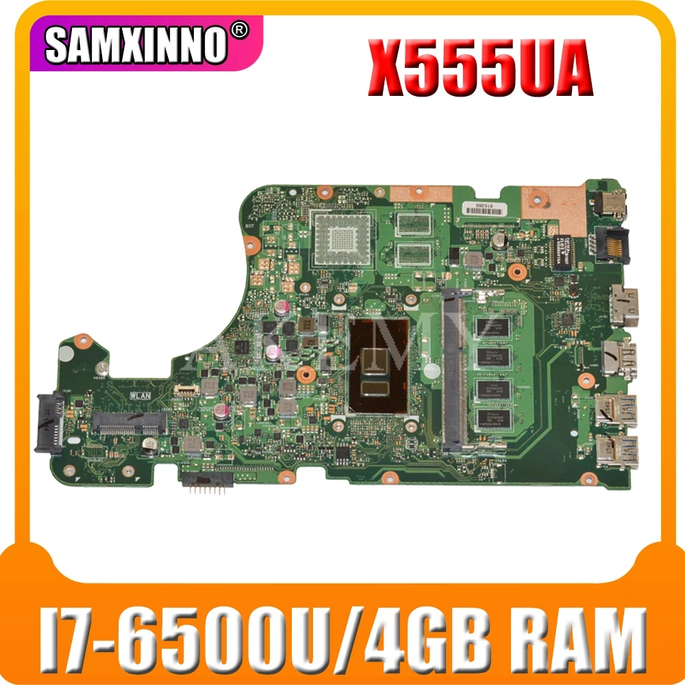 

X555UA original mainboard For Asus X555UJ X555UF X555UQ X555UB X555U F555U A555U K555U 4GB RAM i7-6500U Laptop motherboard