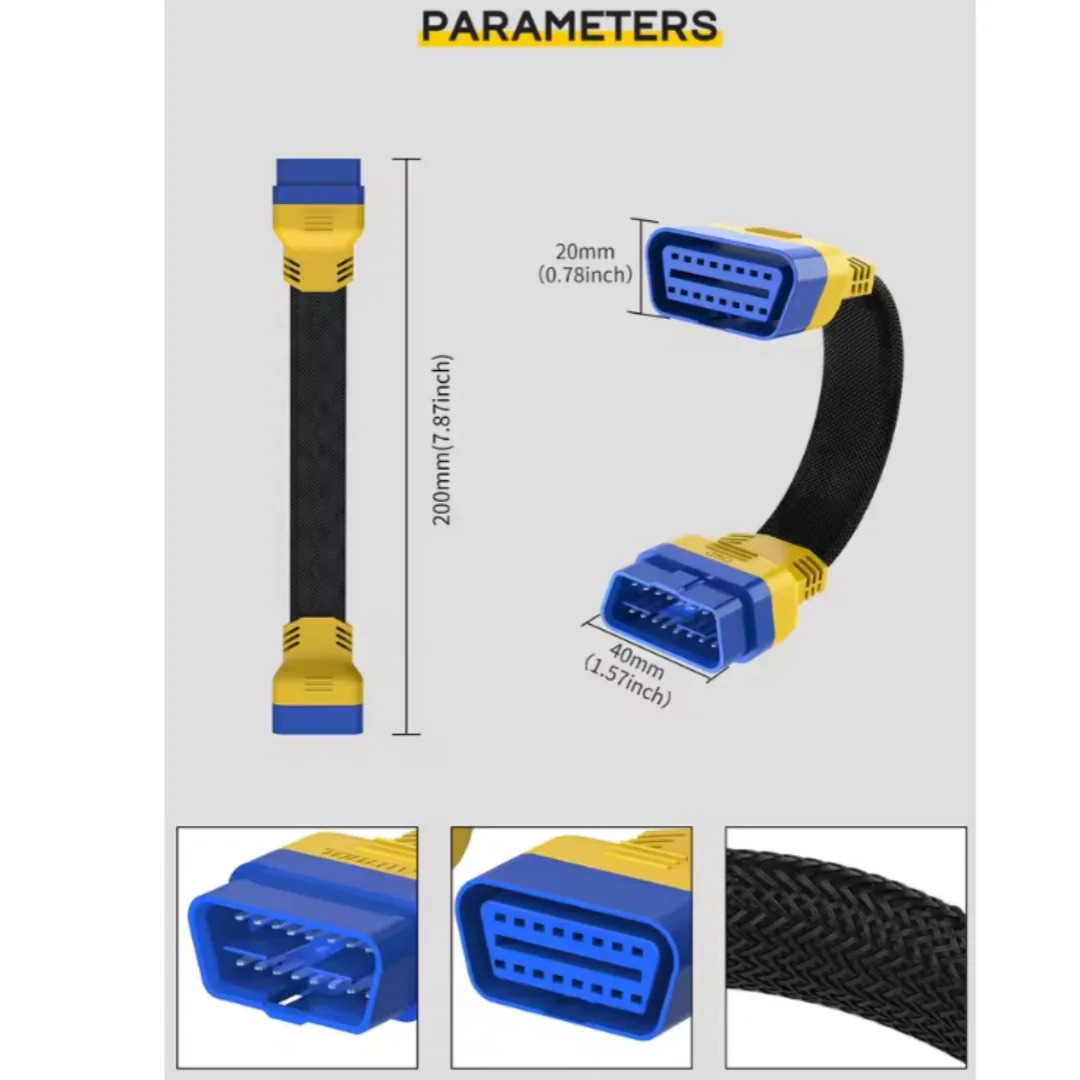 Фото AUTOOL автомобильный OBD2 II улучшенный гибкий удлинительный кабель «папа-мама» для запуска кабеля Easydiag/THINKDIAG/THINKDRIVER/ELM327 OBDII №5