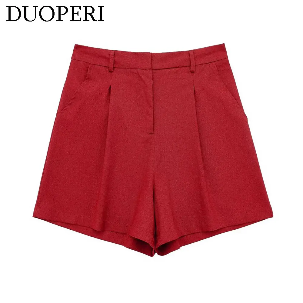 Sherouse женские льняные шорты в повседневном стиле трапециевидной формы с высокой