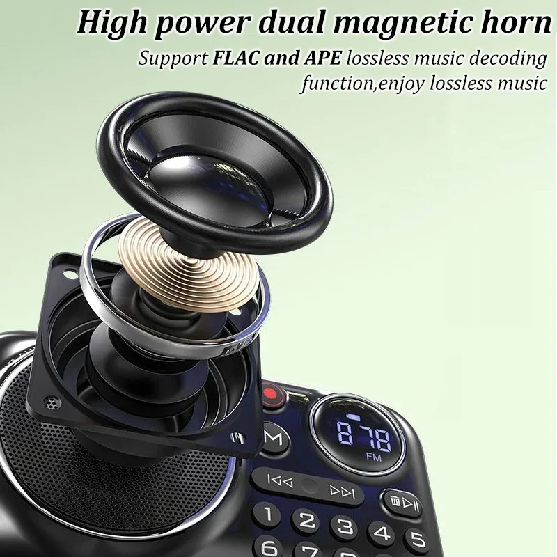 FM-радио Bluetooth динамик для пожилых людей HiFi TF/USB MP3 музыкальный плеер с поддержкой