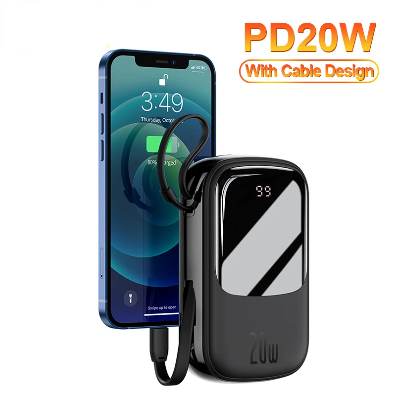 

2022NEW NEW Mini Power Bank 20000mAh USB Type C PD 20W Fast Charging Charger Powerbank Portable External Battery For iPhone 12
