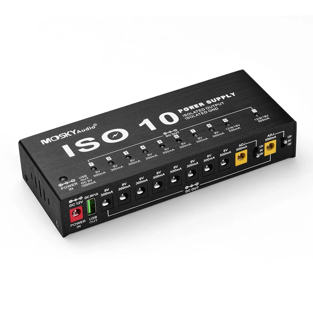 

For Guitar Effect Power Supply 10 Isolated 12 V Adapter Accessories DC Output DC Power Cables For 9V 12V 18V ISO-10
