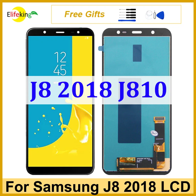 

Original For Samsung Galaxy J8 2018 J810 LCD Display Screen SM-J810G J810Y SM-J810F Touch Digitizer Replacement With Free Tools
