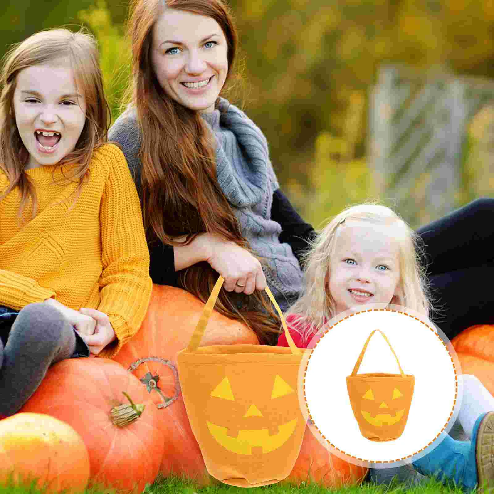 

Bucket Candy Treat Bags Bag Tote Pumpkin Trick Or Canvas Party Favor Container Basket Baskets Holdersgift Holder Ghost Head