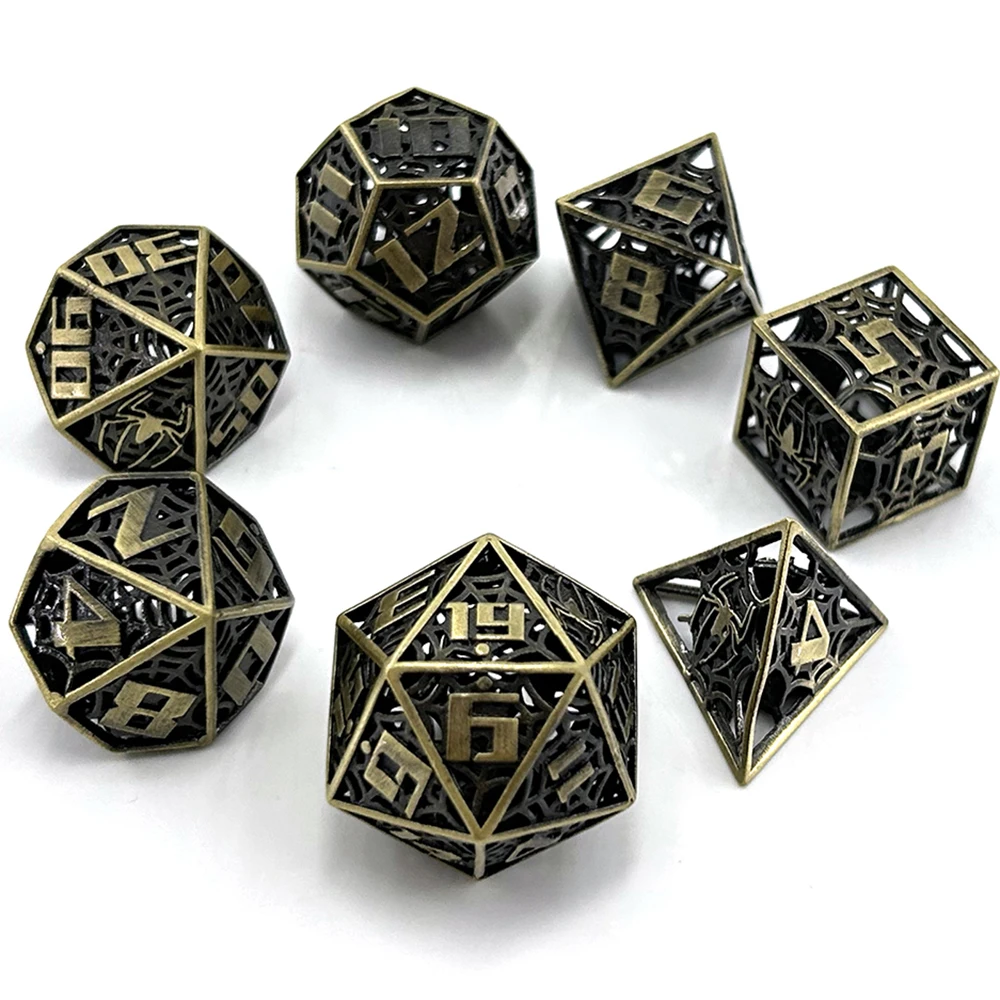 D &amp игральные кости полые латунные металлические многогранные NDN + Набор для